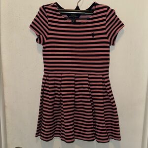 Polo by Ralph Lauren Navy and Pink striped Dress Sz 6 great condition